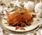 Gans mit Kastanien und Feigen