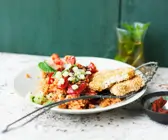 Bulgur mit Gemüse und Sesam-Tofu