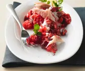 Risotto mit Roter Bete und Fisch