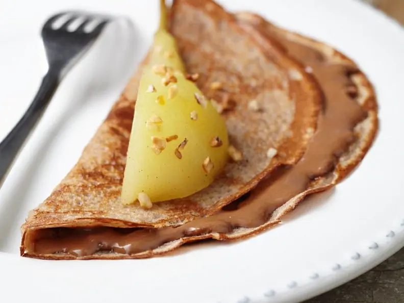 Schokocrépe mit Birne