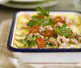 Forellengratin mit Tomaten