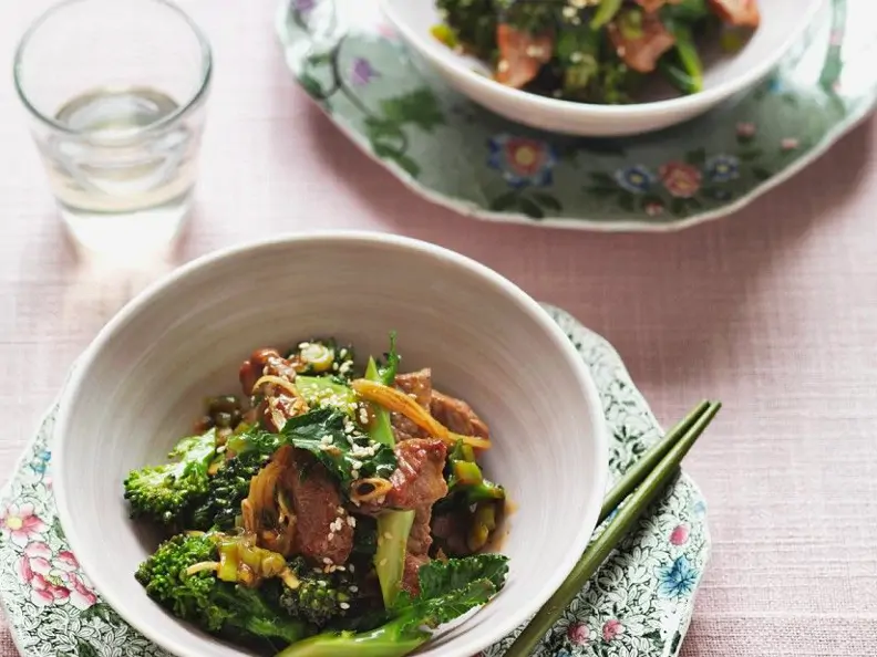 Rindfleisch und Brokkoli aus dem Wok