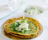 Pfannkuchen mit Bärlauch und Quark