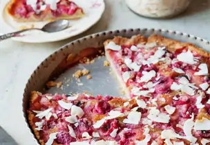 Stachelbeer-Pie mit Kokoschips