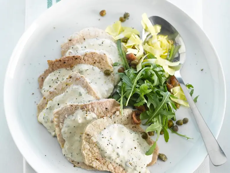 Kalbsbraten mit Kapern und Estragon
