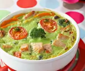 Brokkoli-Flan mit Putenfleisch