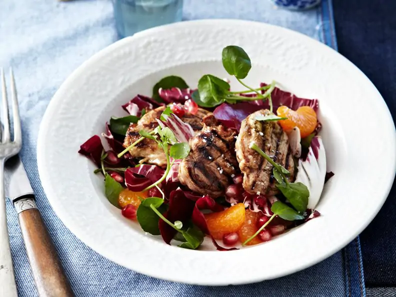 Salat mit Clementinen und Lamm