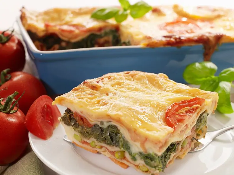 Gemüselasagne mit Spinat