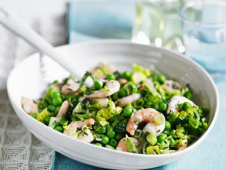 Romana-Erbsensalat mit Shrimps
