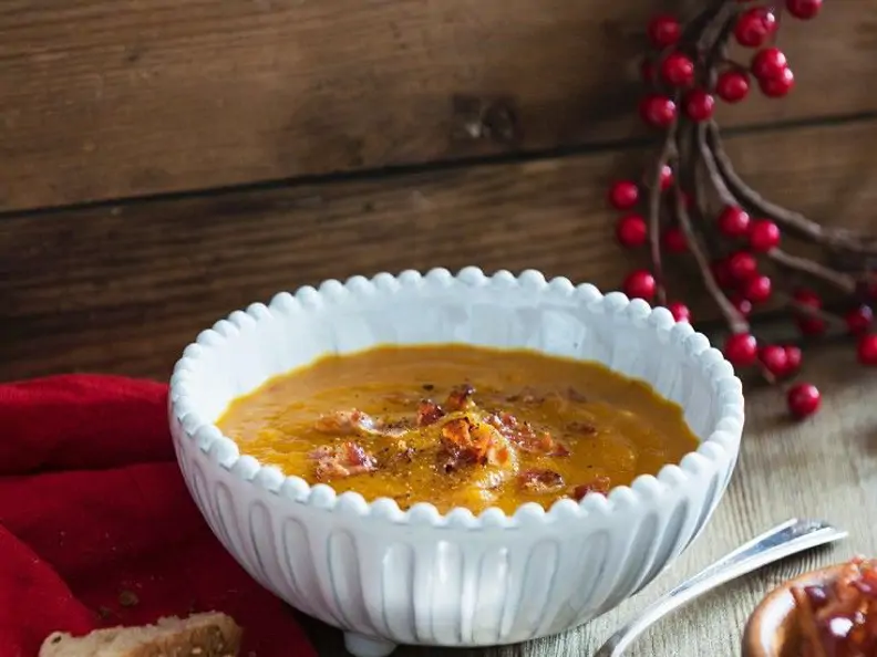 Kürbissuppe mit Speck
