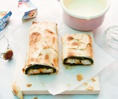 Fisch-Spinat-Strudel mit Spinat und Champagnersoße