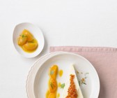 Ricotta-Eistorte mit Aprikosensauce