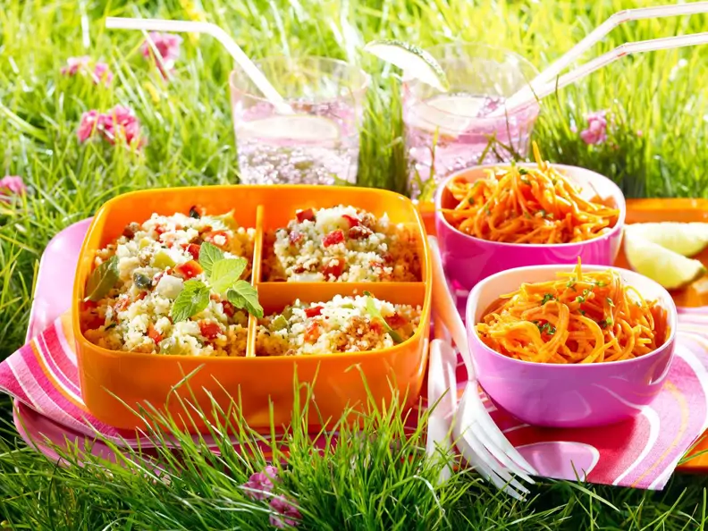 Couscoussalat und Karottensalat fürs Picknick