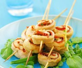 Hähnchen-Röllchen-Spieße