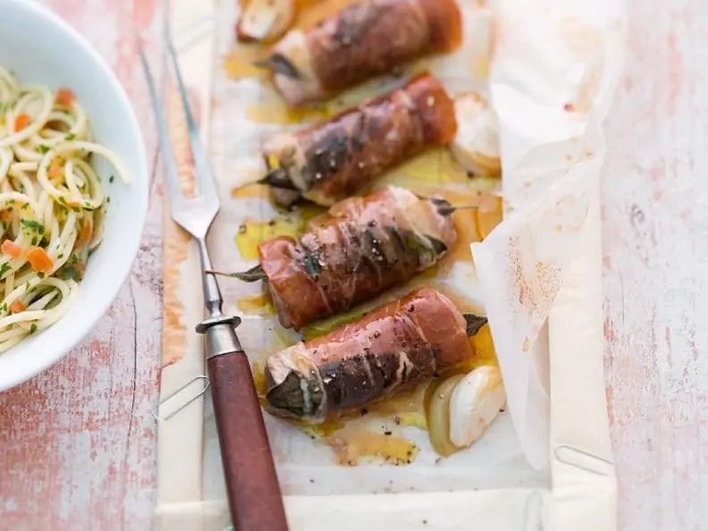 Kalbsröllchen en papillote