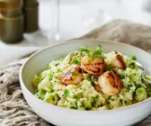 Risotto mit Spargel und Muscheln