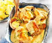 Kaninchen in cremiger Senfsoße