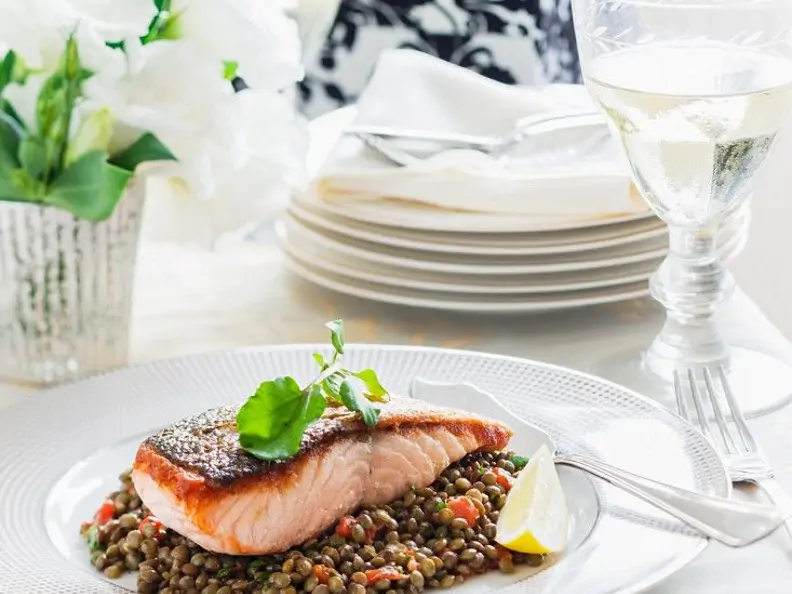 Lachs mit Puy-Linsen