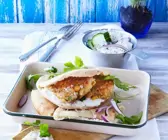 Falafel im Pitabrot mit Tzatziki