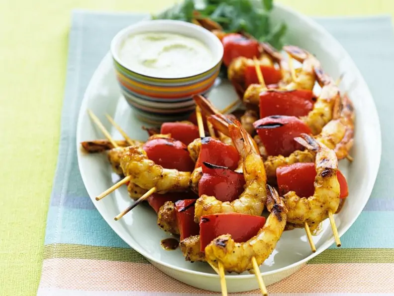 Garnelen-Paprika-Spieße vom Grill