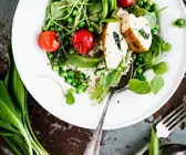 Bärlauch-Risotto mit Hähnchenbrust