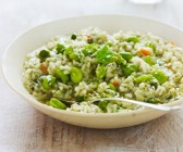 Risotto mit Erbsen, Saubohnen und Minze