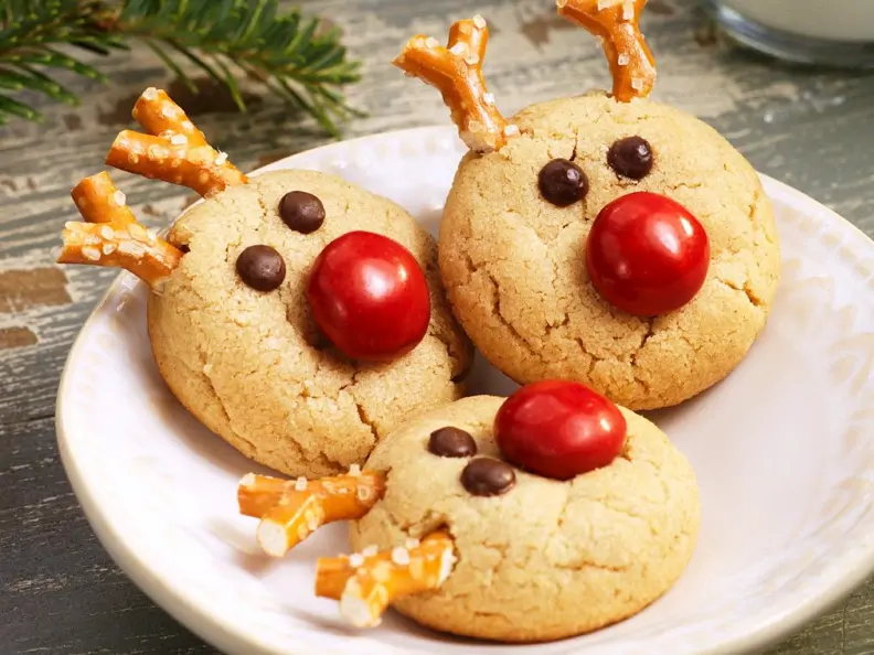 Rentier-Kekse zu Weihnachten