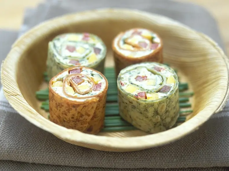 Wrapröllchen mit Frischkäsefüllung