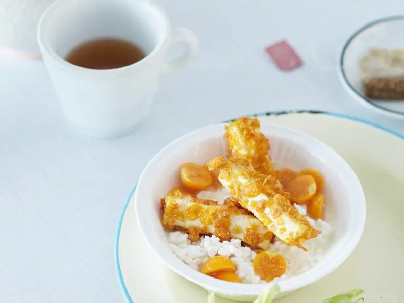 Hüttenkäse mit frittiertem Tofu