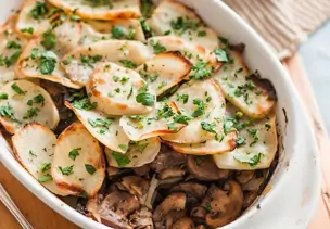 Kartoffelauflauf mit Pilzen