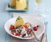 Polentaschnitte mit Pilz-Tomaten-Sauce