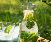 Zitronenlimonade mit Basilikum
