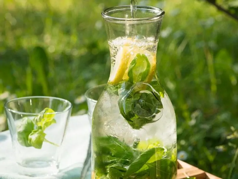Zitronenlimonade mit Basilikum