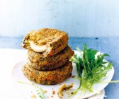 Auberginenschnitzel mit Käsefüllung