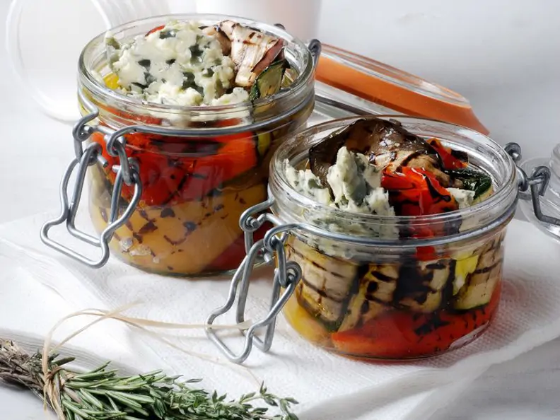 Grillgemüse mit Blauschimmelkäse