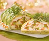 Ziegenkäseroulade mit Lachs und Dill