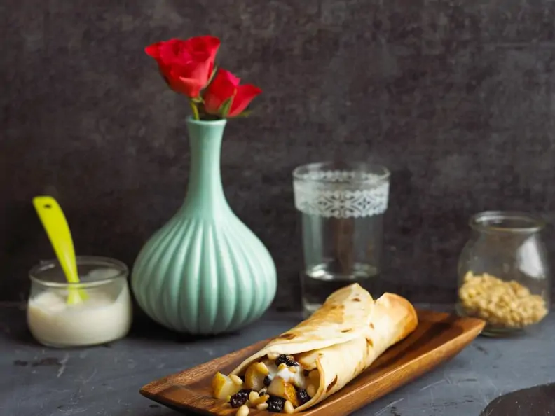 Süße Tortilla mit Birne