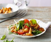Dinkelsalat mit Spinat und Pilzen