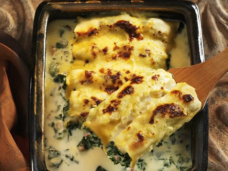 Mit Schnittkohl gefüllte Cannelloni