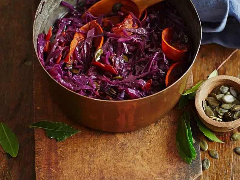 Rotkohl mit Kürbis
