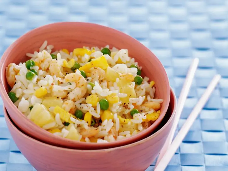 Garnelenreis mit Ananas