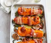 Kürbis mit Bacon, Knoblauch und Lorbeer