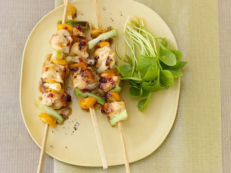 Exotische Hähnchen-Kumquat-Spieße