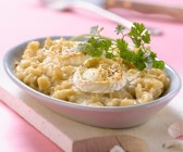 Nudelgratin mit Ziegenrolle