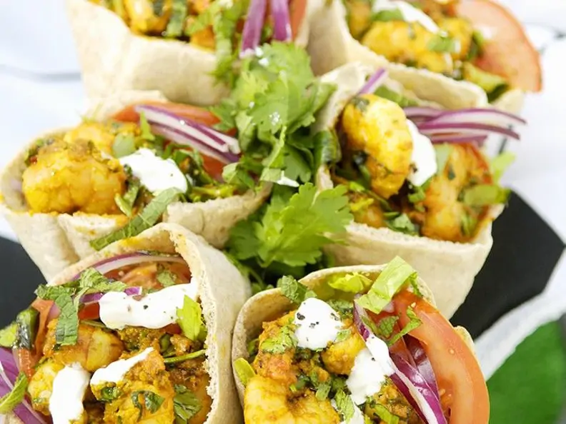 Wraps mit Garnelen