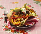 Tacos mit Rindfleisch und Paprika