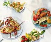 Gegrillte Meeresfrüchte