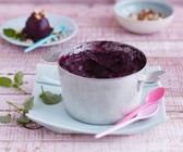 Blaubeersorbet mit Mandeln
