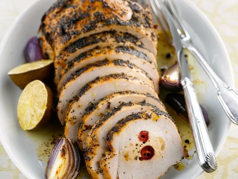 Putenbraten mit Kirschfüllung