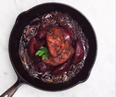 Entenbrust mit Rotwein-Quitten